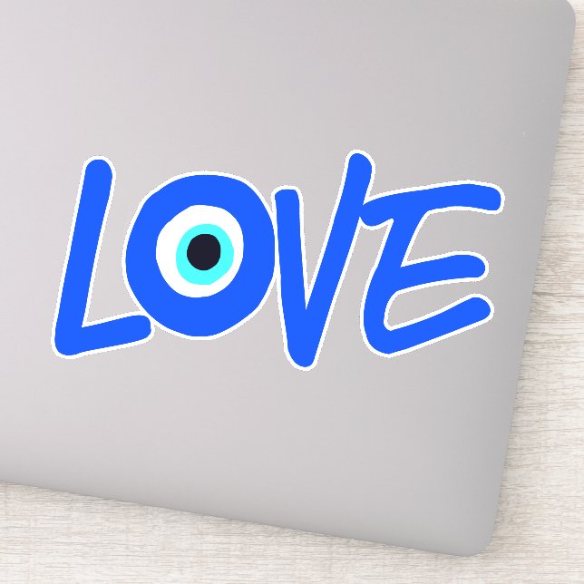 Greek Eye Love Graphic Print Sticker (Detail)