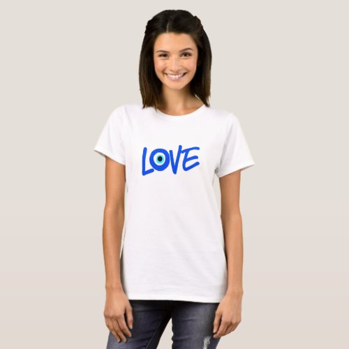 Greek Eye LOVE Print T_Shirt