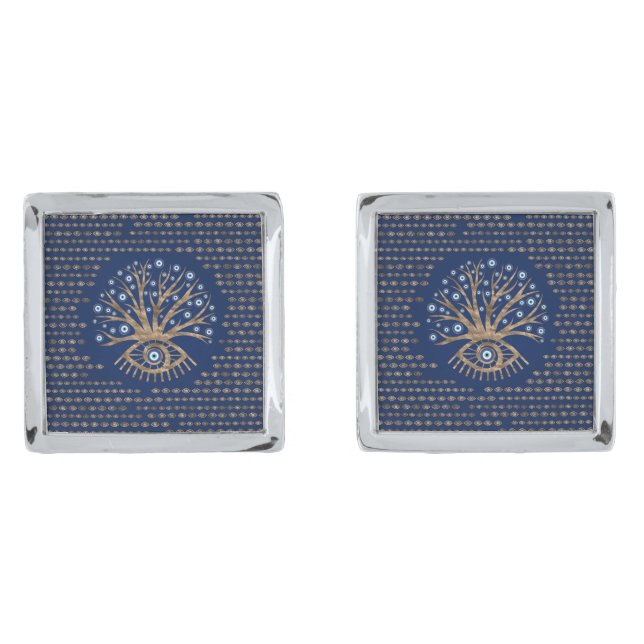 Greek Eye Tree - Mati Mataki - Matiasma Cufflinks (Front)