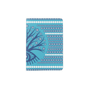 Greek Eye Tree - Mati Mataki on sky blue Passport Holder