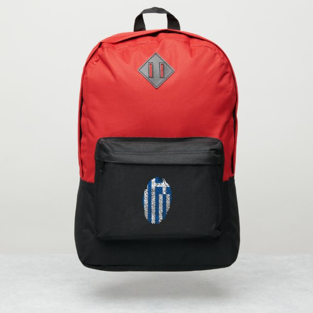 Greek fingerprint flag port authority® backpack (Front)