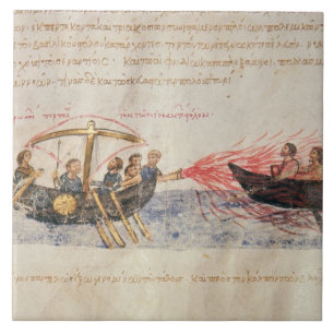 Greek fire (vellum) ceramic tile