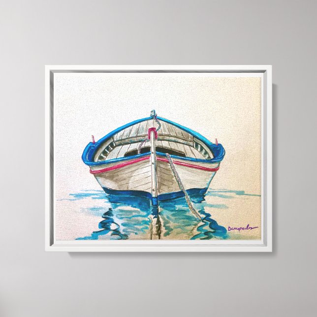 Greek Fishing Boat #1 Canvas Print (Front)