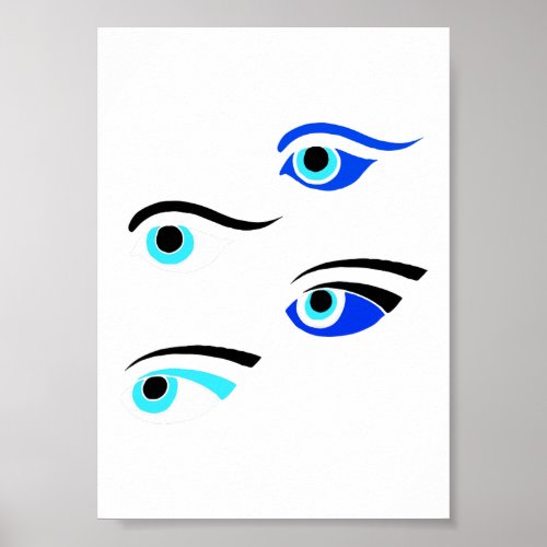Greek Fishing Boat Eye Symbols Poster