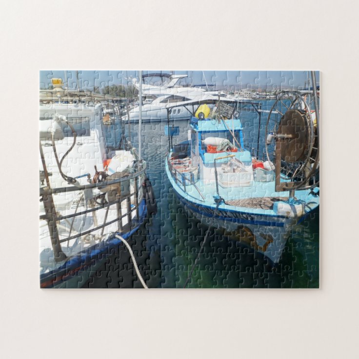 Greek Fishing Boats Jigsaw Puzzle Zazzle