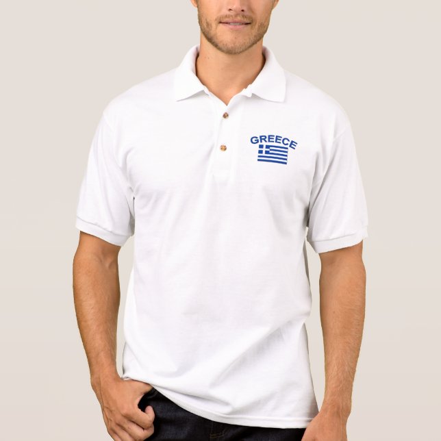 Greek Flag 2 Polo Shirt (Front)