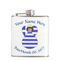 Greek Flag Angel Black Hair Personalized