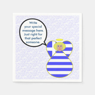 Greek Flag Angel Talking Blond Personalized Napkins