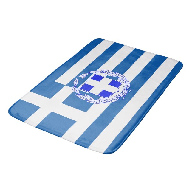 Greek flag bathroom mat (Angled)