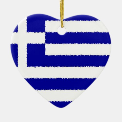 Greek Flag Ceramic Ornament