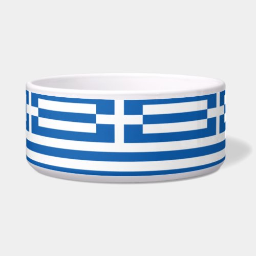 Greek Flag Ceramic Pet Bowl DogsCats