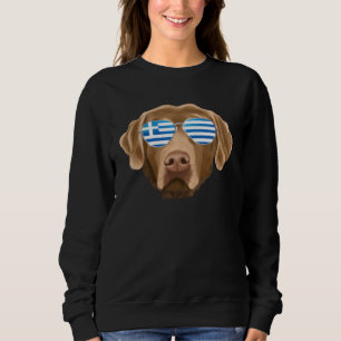 Greek Flag Chesapeake Bay Retriever Dog Greece Poc Sweatshirt