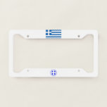 Greek flag-coat arms license plate frame<br><div class="desc">Patriotic license plate cover</div>