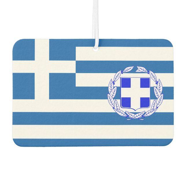 Greek flag-coat of arms air freshener (Front)