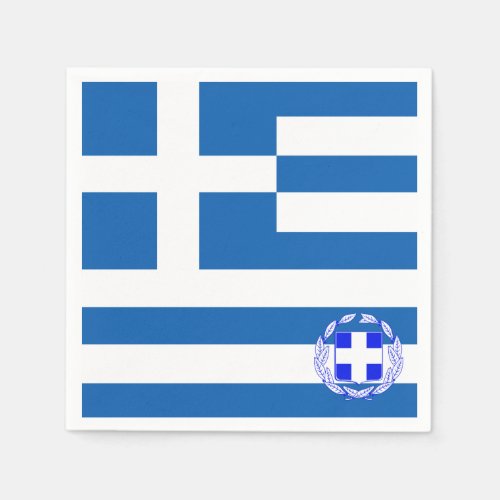 Greek flag_coat of arms   napkins