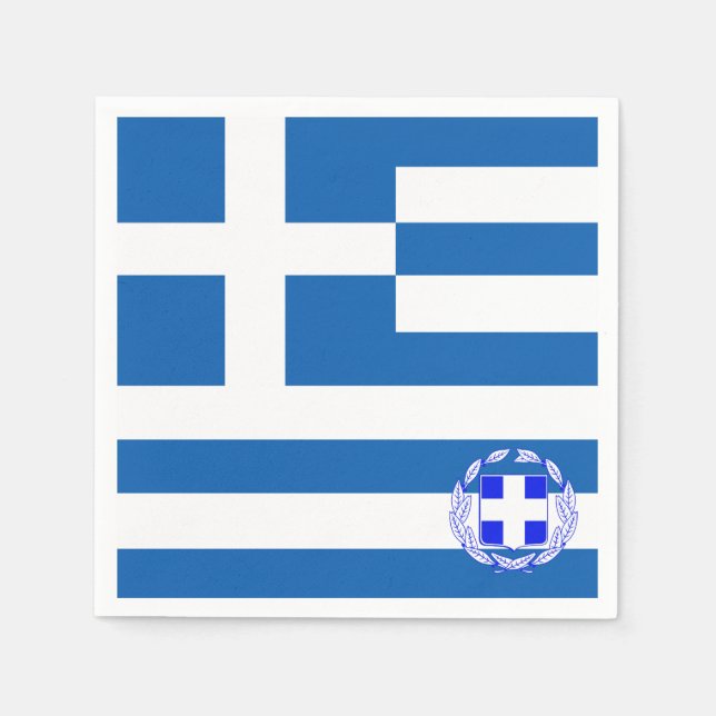 Greek flag-coat of arms   napkins (Front)