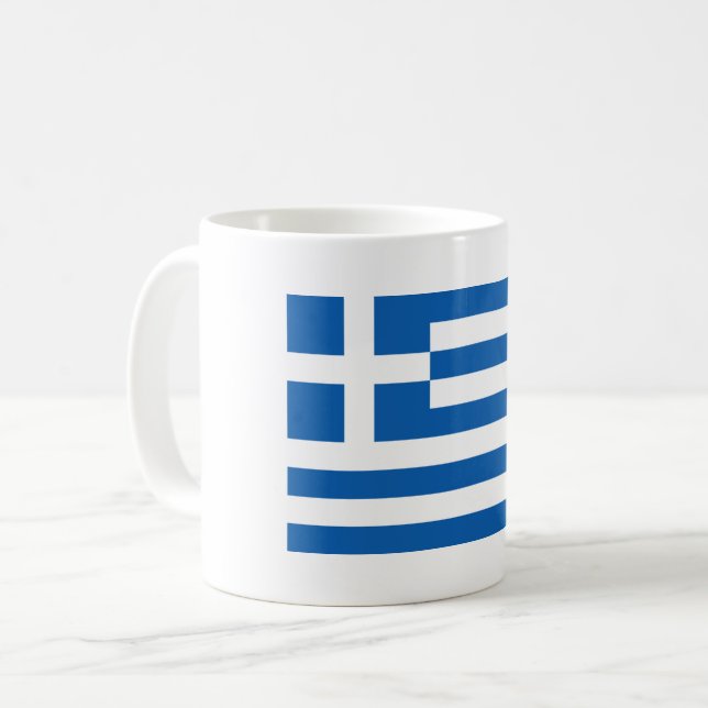 Greek Flag Coffee Mug (Front Left)
