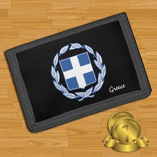 Greek flag emblem Greece fashion Trifold Wallet