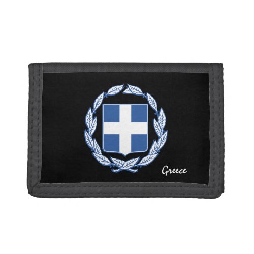 Greek flag emblem Greece fashion Trifold Wallet