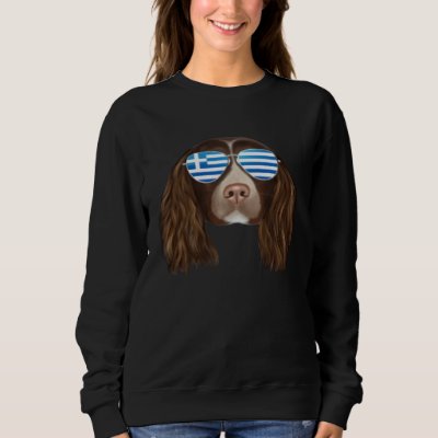 Greek Flag English Springer Spaniel Dog Greece Poc Sweatshirt