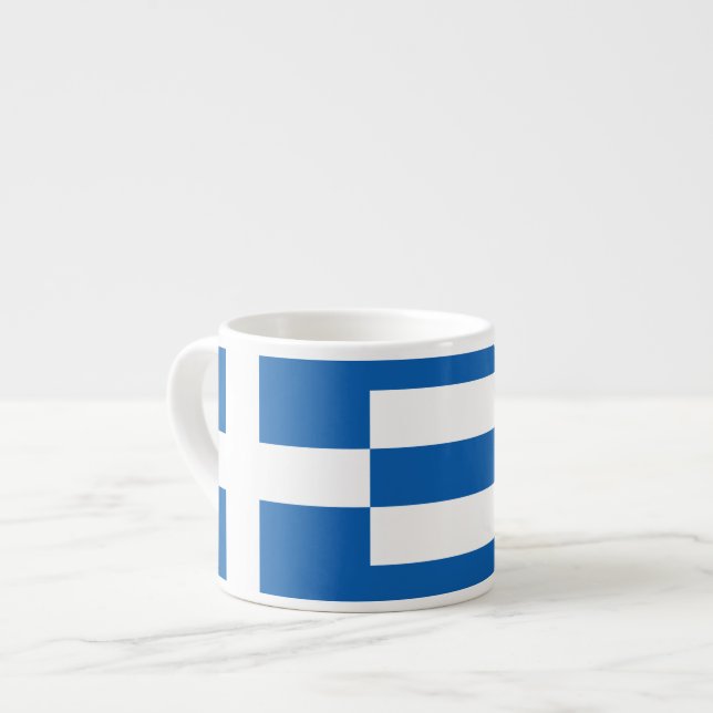 Greek Flag Espresso Cup  Φλιτζάνι καφέ ελληνική ση (Front Left)