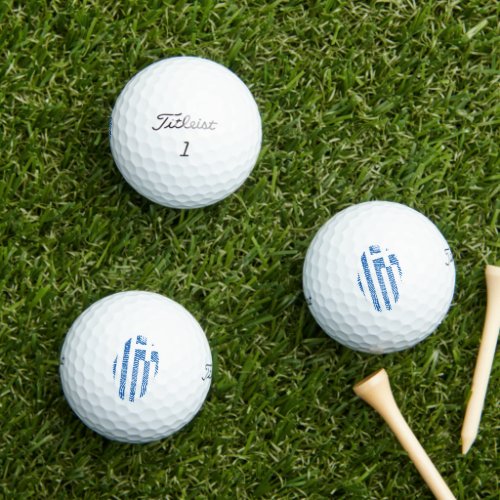Greek Flag Fingerprint 12 Pack Titlist golf balls