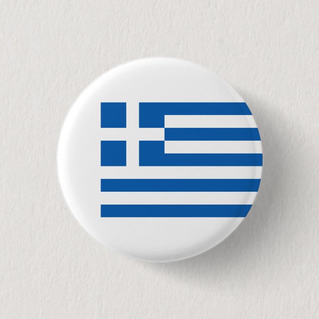 Greek Flag, Flag of Greece Button (Front)