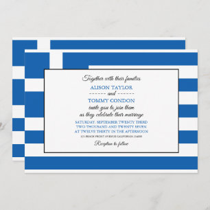 Greek Flag, Flag of Greece Wedding Invitation