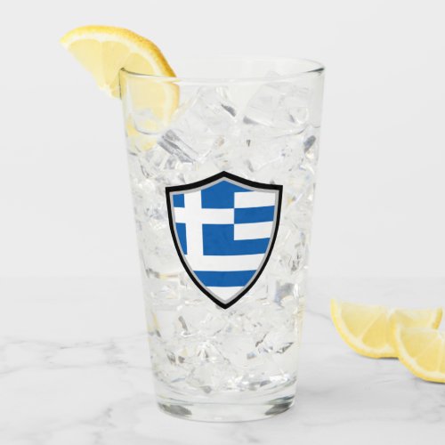 Greek flag glass