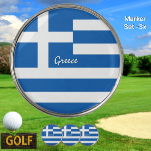 Greek Flag Golf Ball Marker, Greece Marker