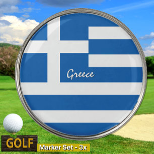 Greek Flag Golf Ball Marker, Greece Marker