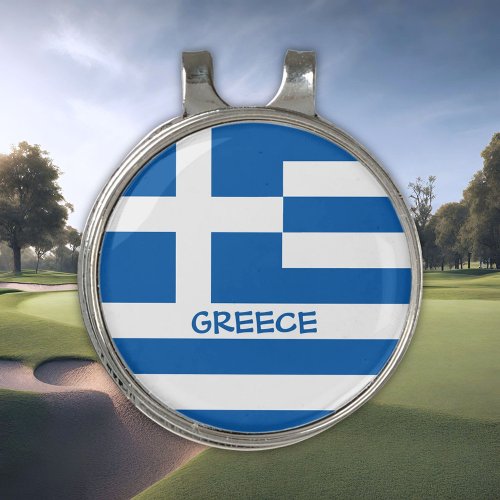 Greek Flag Golf Hat Clip