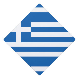 Greek flag graduation cap topper