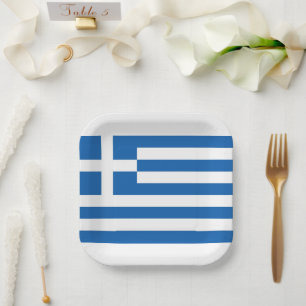 Greek Flag Greece Blue White Paper Napkin Plates