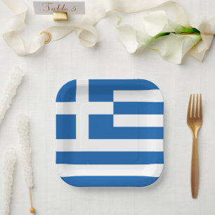 Greek Flag Greece Blue White Paper Napkin Plates