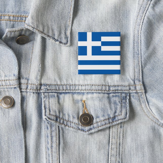 Greek Flag (Greece) Button (In Situ)