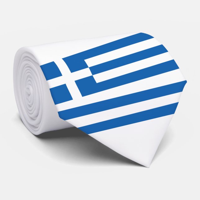 Greek Flag (Greece) Neck Tie (Rolled)
