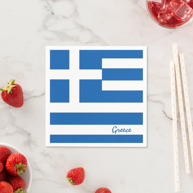 Greek flag & Greece party fashion /sports fans Napkins (Insitu)