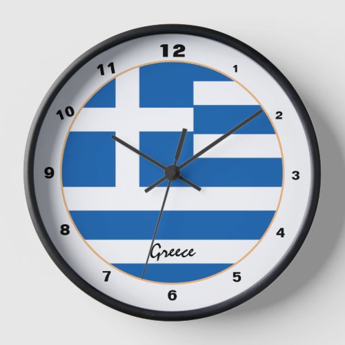 Greek Flag  Greece trendy fashion design Clock