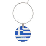Greek Flag Greece Wine Charm Travel Charm