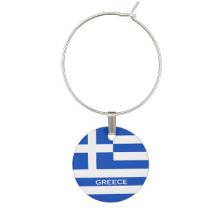 Greek Flag Greece Wine Charm Travel Charm