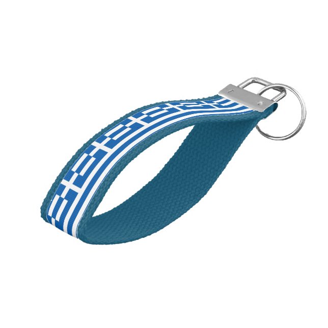 Greek Flag & Greece wrist keychain /fashion (Angled Up)