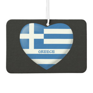 Greek Flag Heart Air Freshener