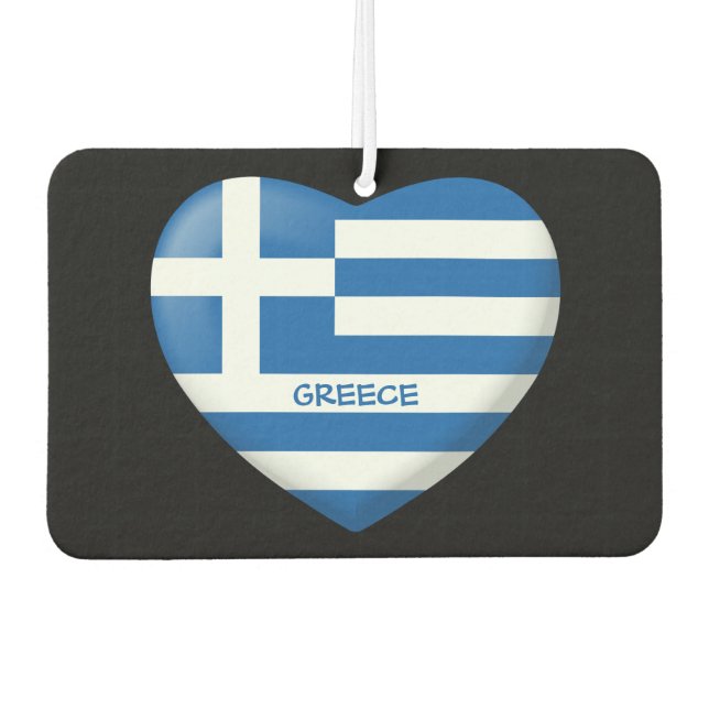 Greek Flag Heart Air Freshener (Front)