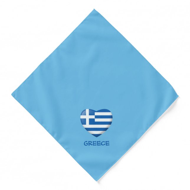 Greek Flag Heart Bandana (Front)