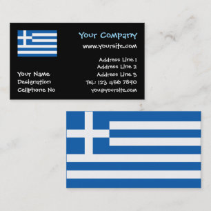 Greek Flag Heart Business Card