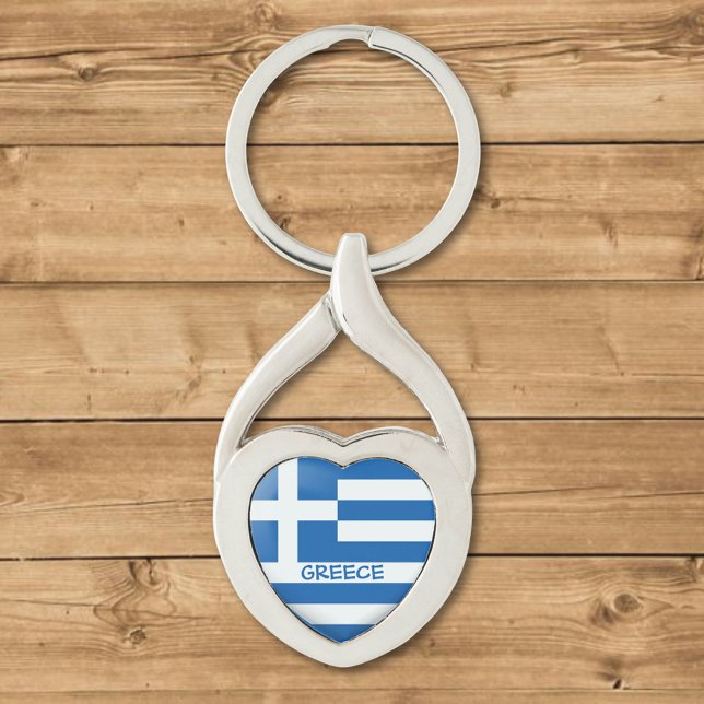 Greek Flag Heart Keychain (Creator Uploaded)