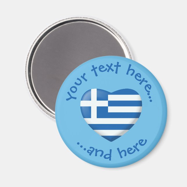 Greek Flag Heart Magnet (Front/Back)