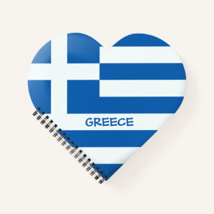 Greek Flag Heart Notebook
