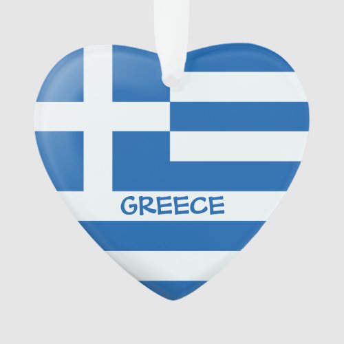 Greek Flag Heart Ornament